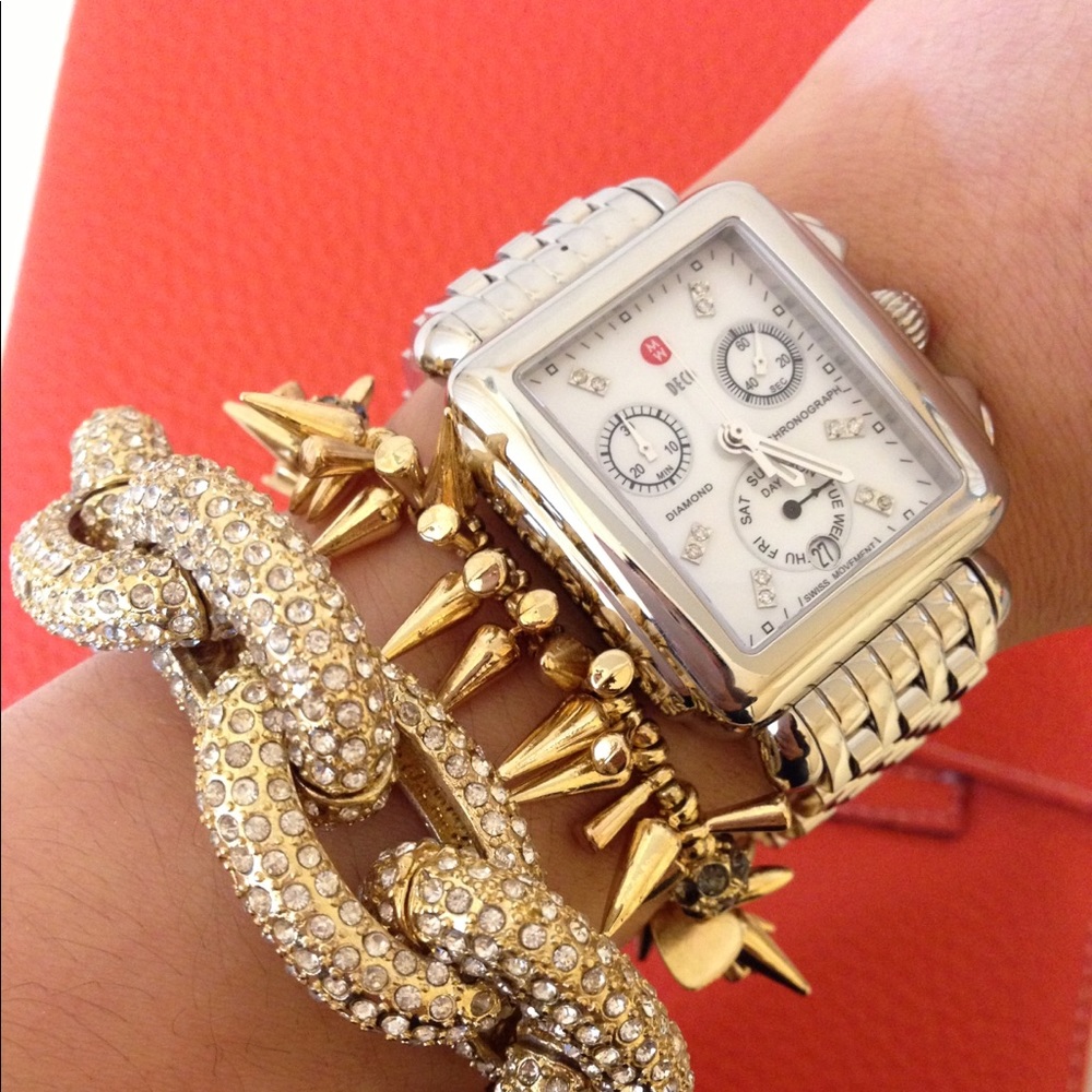 FULL SET Michele Deco diamond dial watch